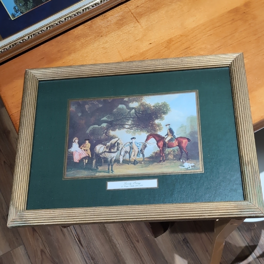 Classic Equestrian Art Print with Gold Frame